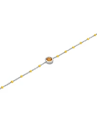 Aquamarine (1/5 ct. t.w.) & Enamel Bead Link Bracelet Sterling Silver (Also Additional Gemstones)