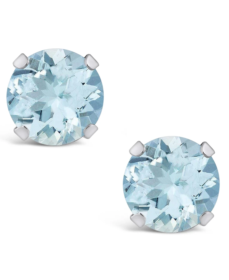 Macy's Gemstone Stud Earrings 10k White Gold