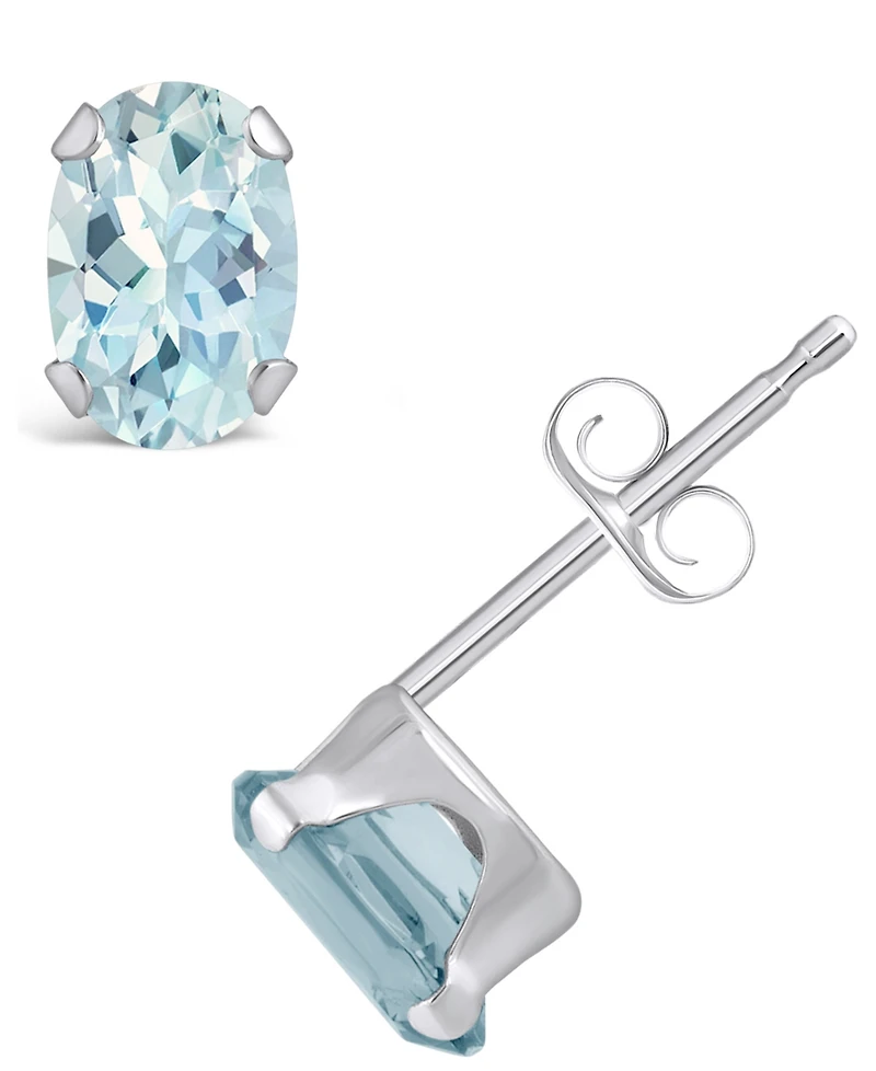 Macy's Gemstone Stud Earrings 10k White Gold