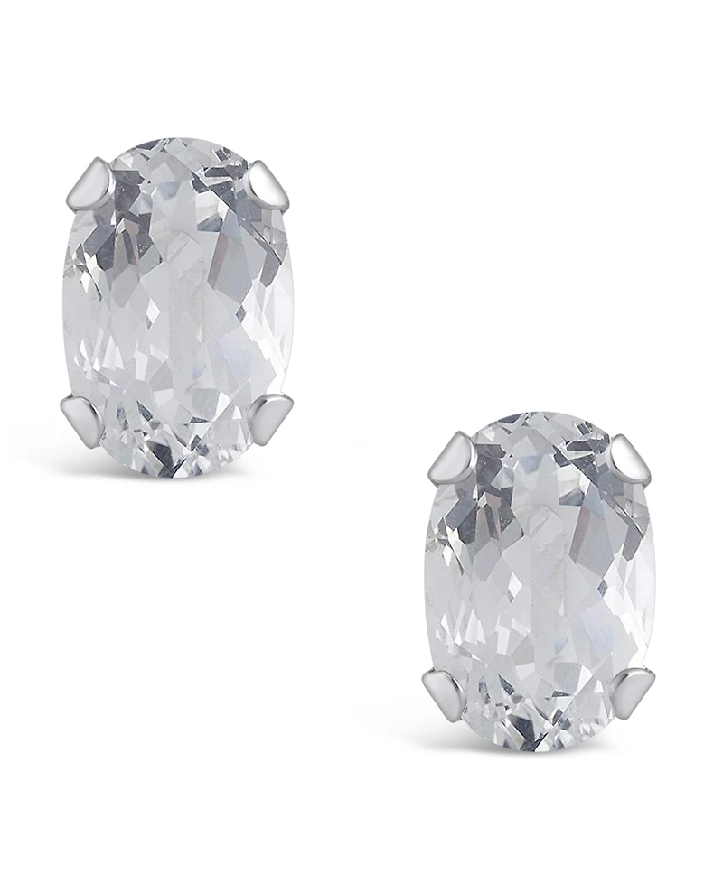 Macy's Gemstone Stud Earrings 10k White Gold
