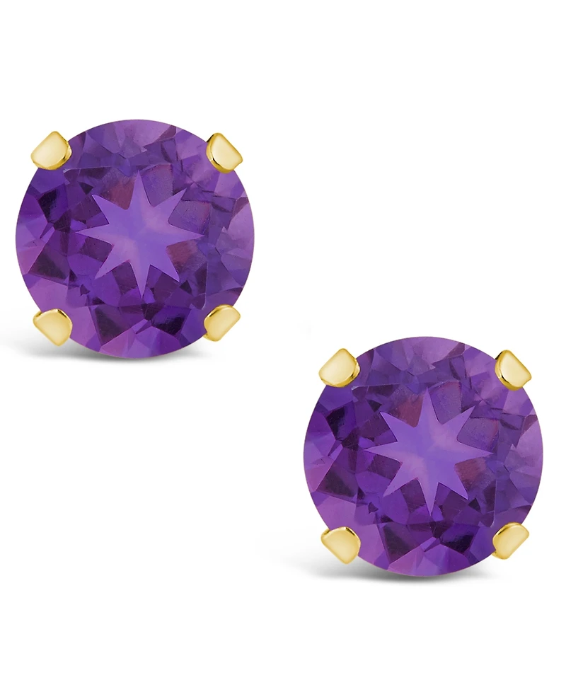 Macy's Gemstone Stud Earrings 10k Yellow Gold