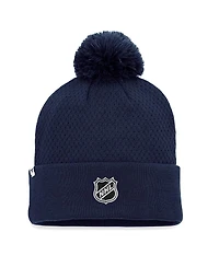 Women's Fanatics Navy Colorado Avalanche Authentic Pro Road Cuffed Knit Hat with Pom