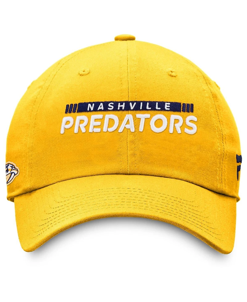 Men's Fanatics Gold Nashville Predators Authentic Pro Rink Adjustable Hat