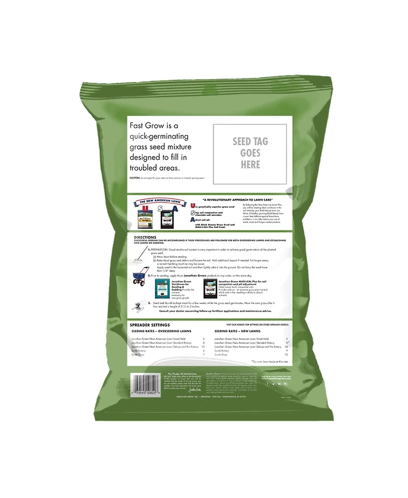 Jonathan Green Fast Grow Grass Seed Mixture, 25lb bag