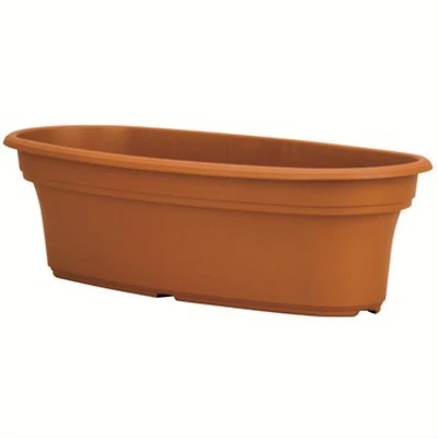 Panterra Oval Plastic Outdoor Indoor Planter, Clay Colored, 12in