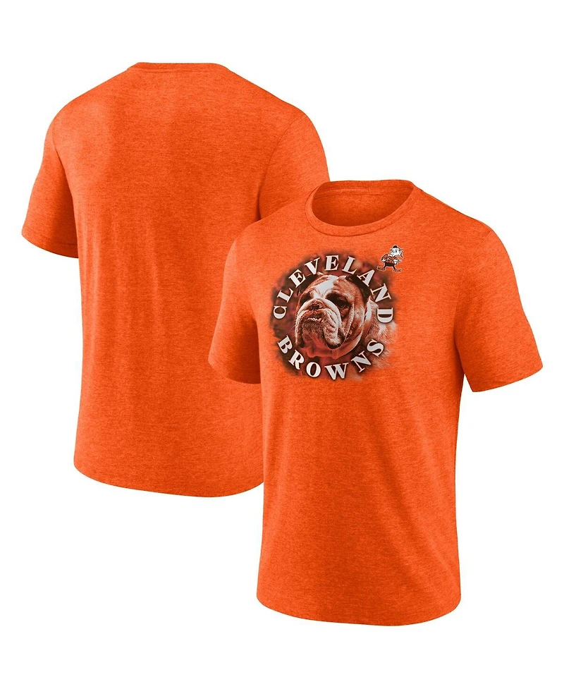 Men's Fanatics Heathered Orange Cleveland Browns Tri-Blend Sporting Chance T-shirt