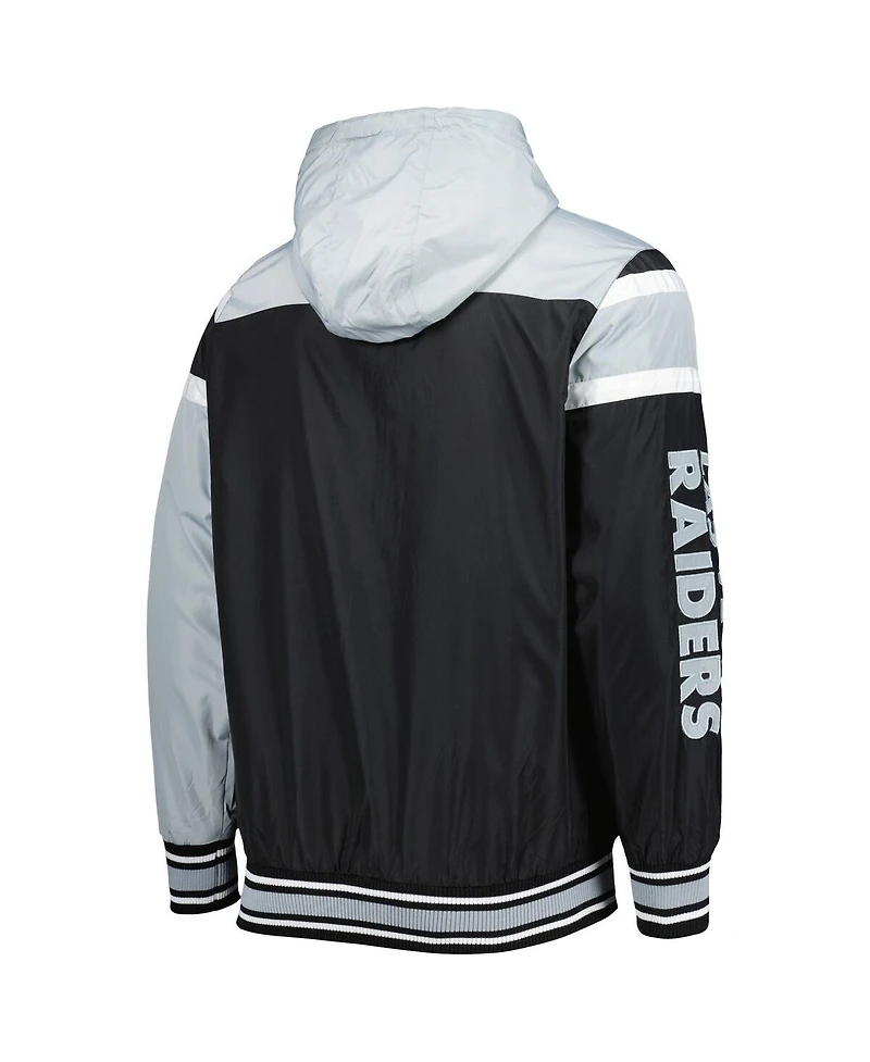 Men's G-iii Sports by Carl Banks Black, Gray Las Vegas Raiders Extreme Full Back Reversible Hoodie Full-Zip Jacket