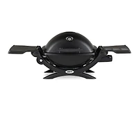 Weber Q1200 Liquid Propane Grill (Black) With Adapter Hose And Grill Cover