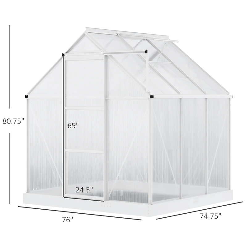 Outsunny 6' x 6' Outdoor Walk-in house Kit, Polycarbonate,