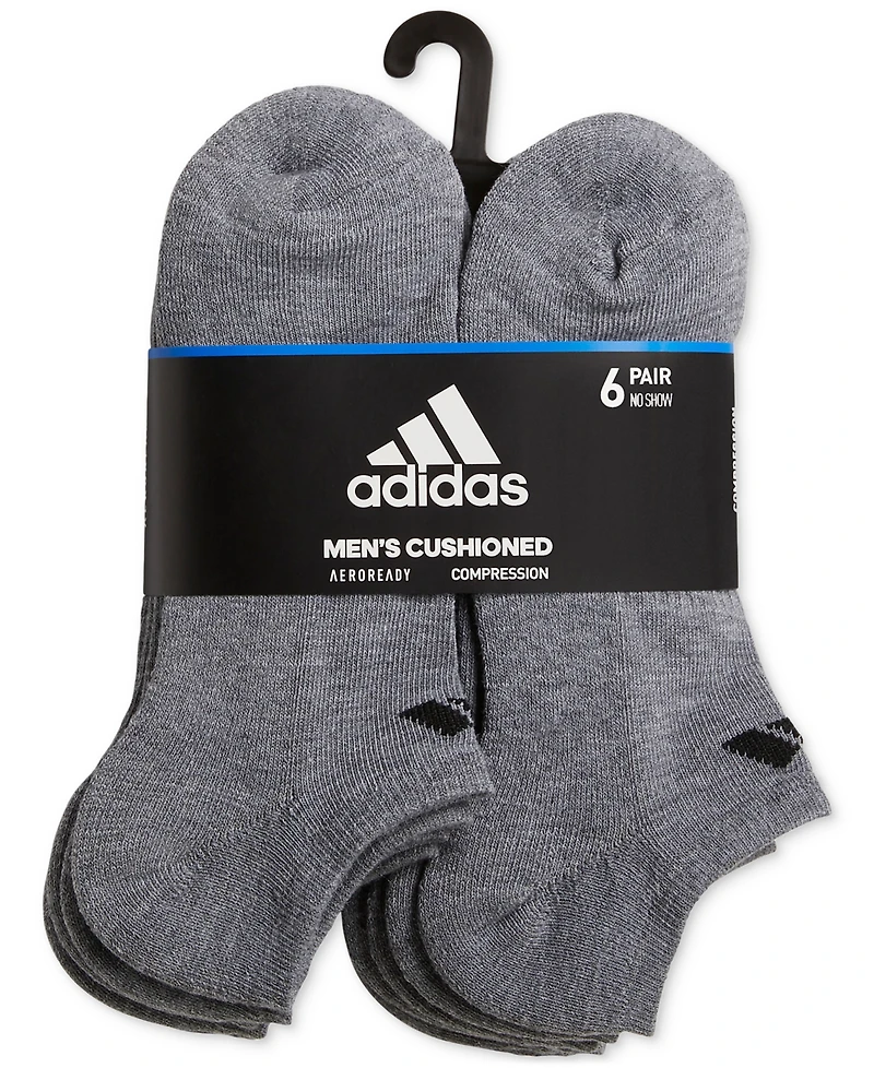 adidas Men's Cushioned Athletic 6-Pack No Show Socks