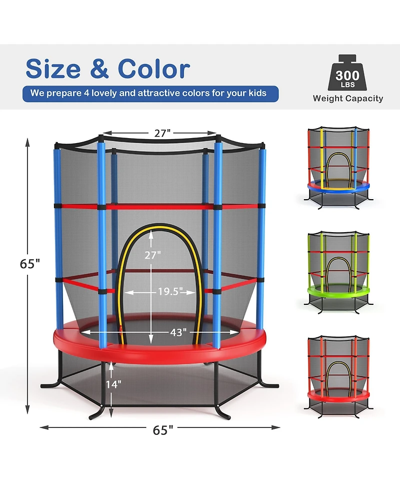 Costway 55" Kids Trampoline Bouncing Jumping Mat Recreational Trampoline