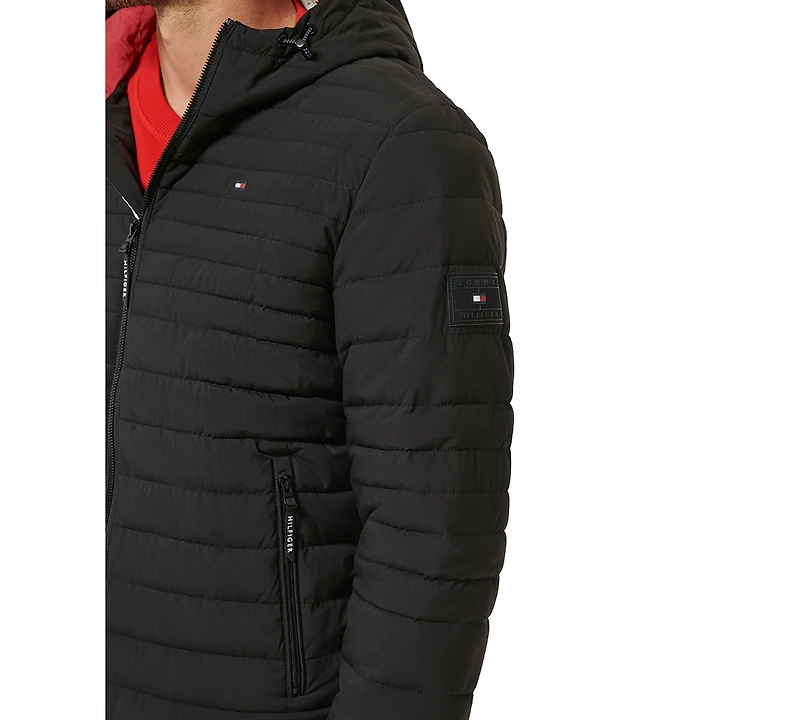 Tommy Hilfiger Men's Stretch Quilted Hooded Jacket