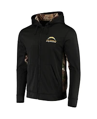 Men's Dunbrooke Black, Realtree Camo Los Angeles Chargers Decoy Tech Fleece Full-Zip Hoodie