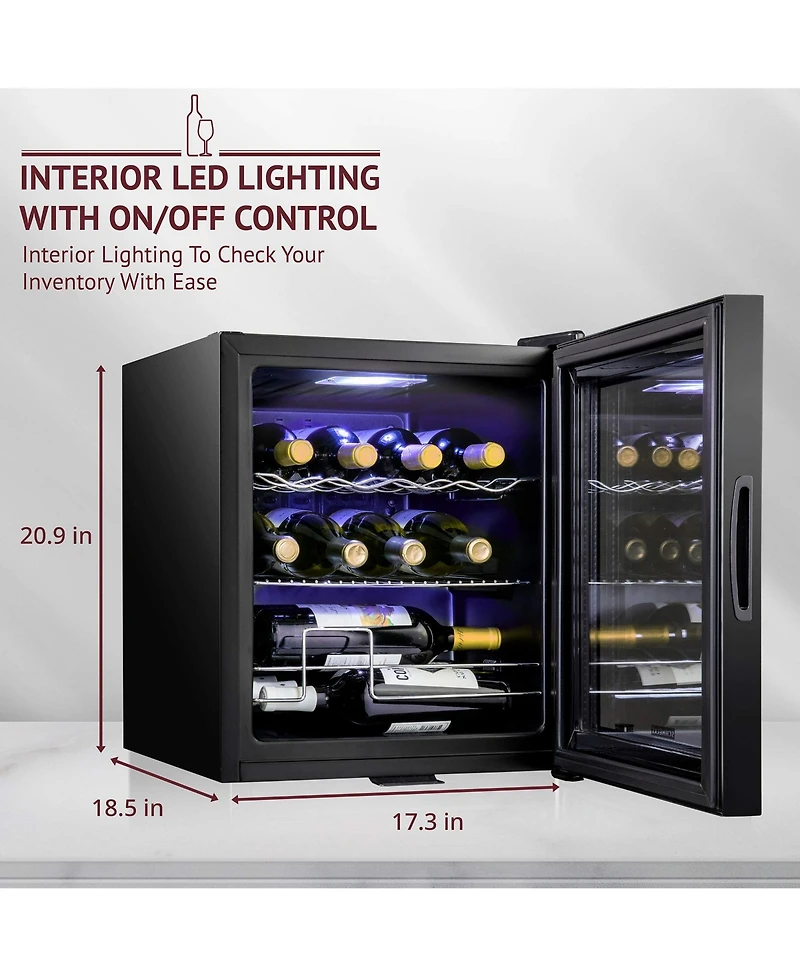 Schmecke Freestanding Wine Refrigerator, 12 Bottle Wine Cooler