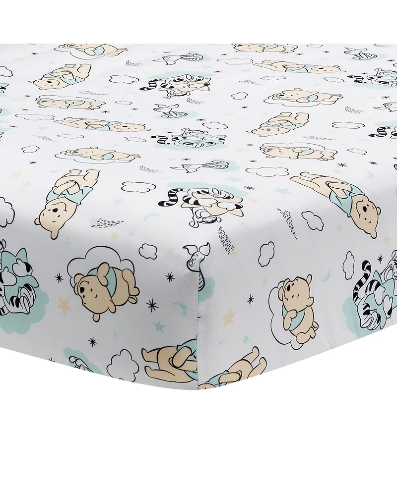 Lambs & Ivy Disney Baby Winnie the Pooh Hugs White Fitted Crib Sheet