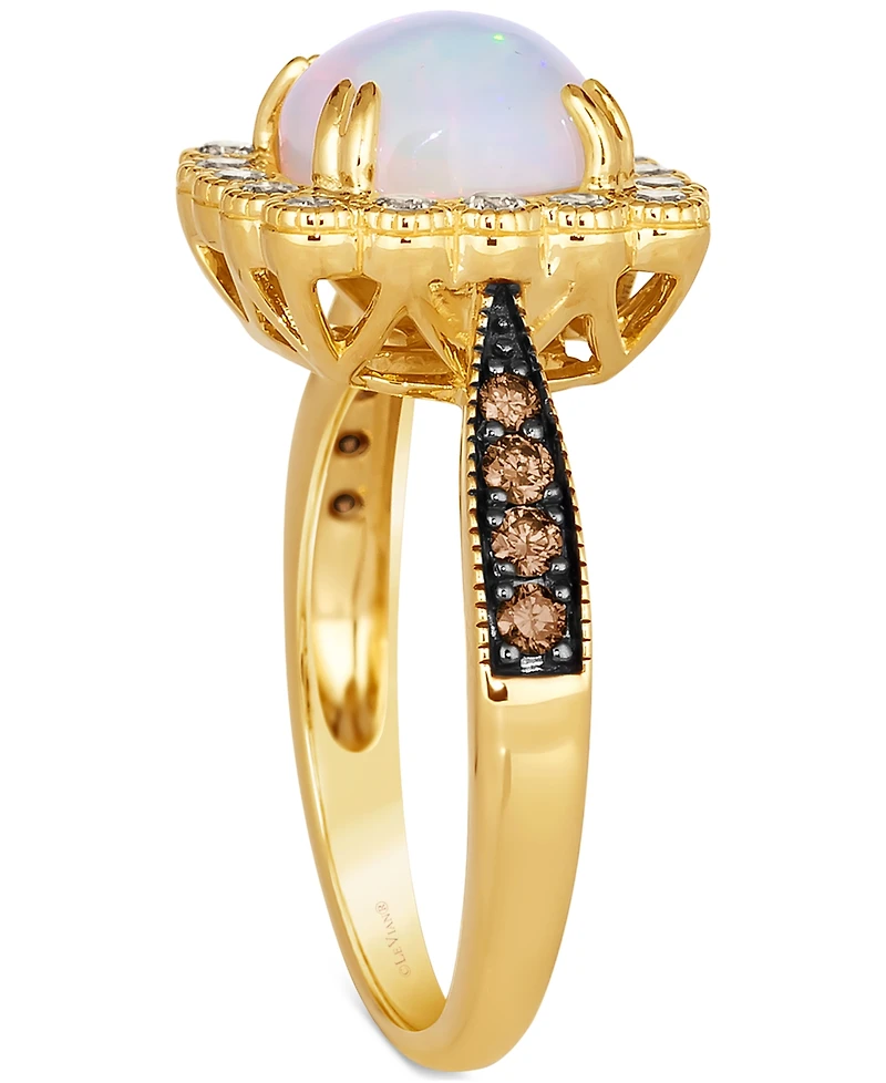 Le Vian Neopolitan Opal (1-1/4 ct. t.w.) & Diamond (1/2 ct. t.w.) Halo Ring in 14k Gold