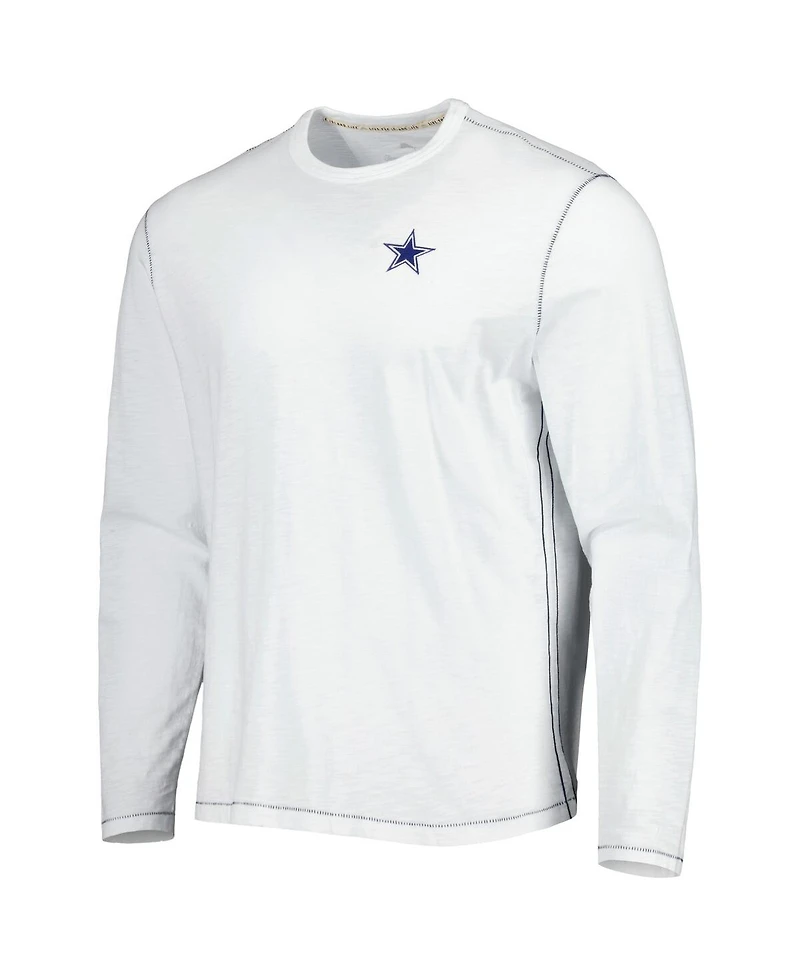 Men's Tommy Bahama White Dallas Cowboys Laces Out Billboard Long Sleeve T-shirt