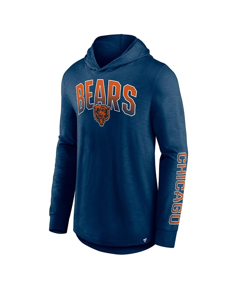 Men's Fanatics Navy Chicago Bears Front Runner Pullover Hoodie