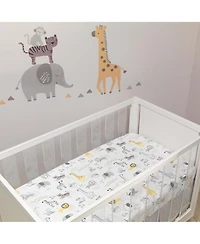 Lambs & Ivy Baby Animal Jungle Soft 100% Cotton Jersey Fitted Crib Sheet