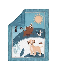 Lambs & Ivy Disney Baby Lion King Adventure Blue 3-Piece Mini Crib Bedding Set