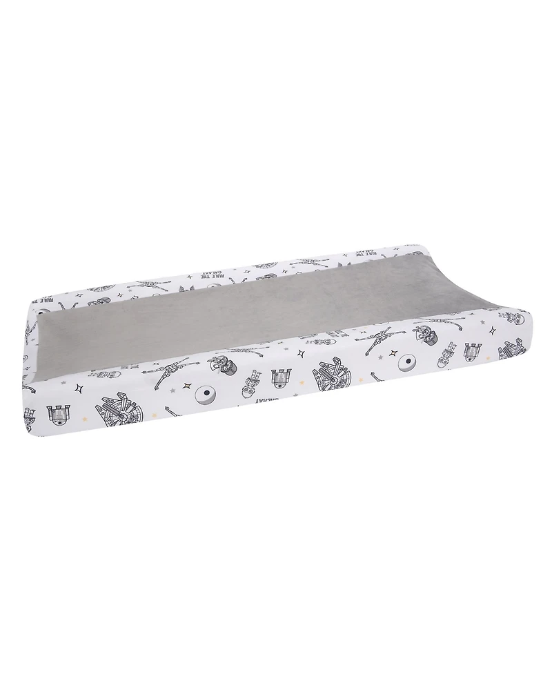 Lambs & Ivy Star Wars Millennium Falcon White/Gray Soft Changing Pad Cover
