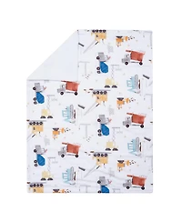 Bedtime Originals Construction Zone White Cozy Fleece Trucks Baby Blanket