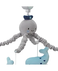 Lambs & Ivy Oceania Blue/Gray Whale/Fish Nautical/Ocean Musical Baby Crib Mobile