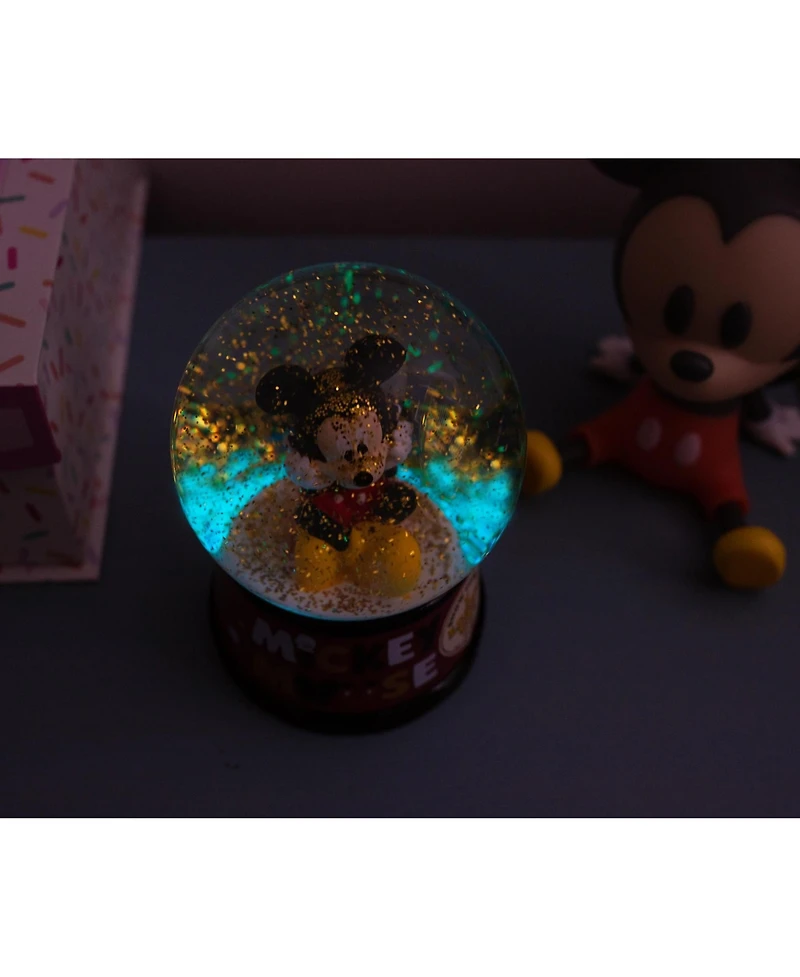 Disney Mickey Mouse Light-Up Snow Globe with Swirling Glitter Display Piece Decoration | Home Decor for Kids Room Essentials | Precious Keepsake, Cute