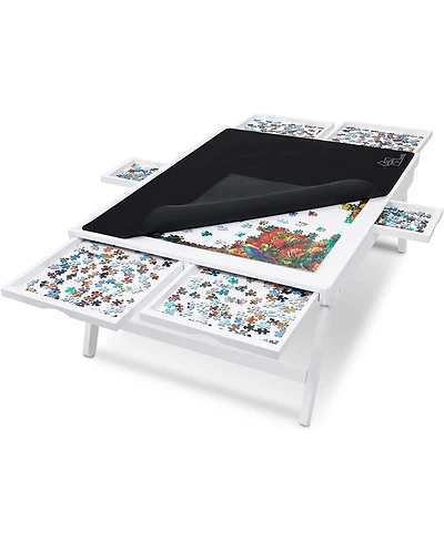 Jumbl 1500pc Puzzle Board 23”x31” Wooden Puzzle Table w/Legs & Mat