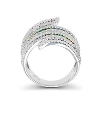 Macy's Multi Color Baguette Cubic Zirconia Ring (4 1/3 ct. t.w.) Sterling Silver