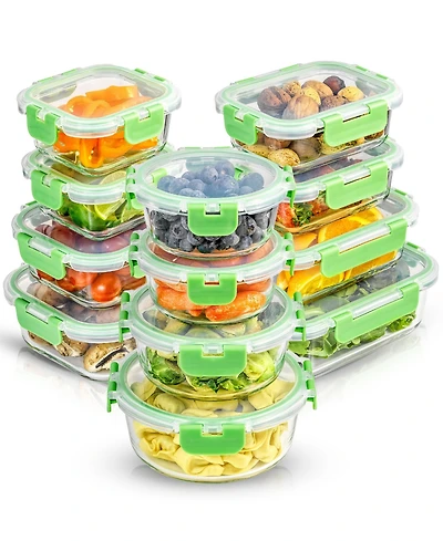 JoyJolt 24-Pc. Glass Storage Containers with Lids