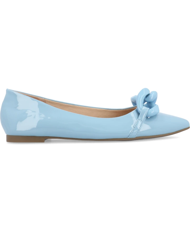 Journee Collection Women's Clareene Chain Pointed Toe Flats