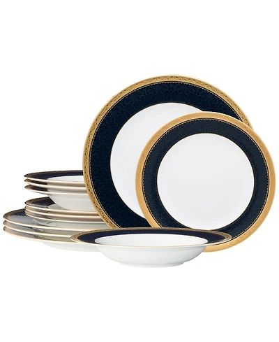 Noritake Odessa Cobalt 12 Piece Set, Service For 4