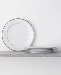 Noritake Regina Platinum Set of 4 Dinner Plates, Service For 4