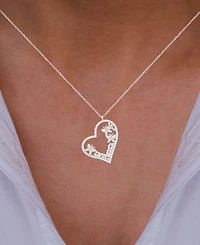 Macy's Cubic Zirconia Heart Necklace (1 3/8 ct. t.w.) in Sterling Silver