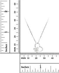 Macy's Cubic Zirconia Butterfly and Heart Necklace (1/20 ct. t.w.) in Sterling Silver