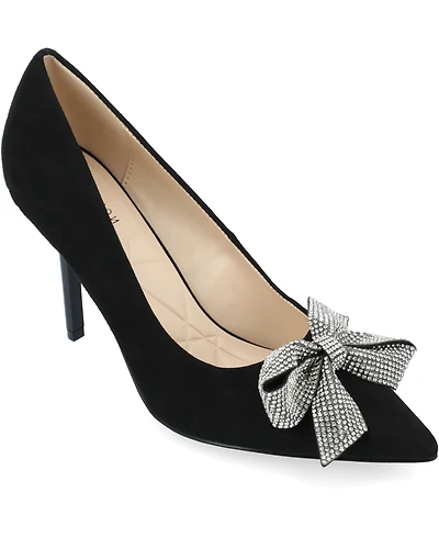 Journee Collection Women's Marcie Rhinestone Bow Pumps