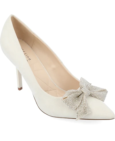 Journee Collection Women's Marcie Rhinestone Bow Pumps