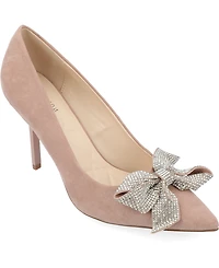 Journee Collection Women's Marcie Rhinestone Bow Pumps