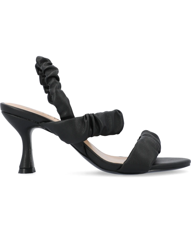 Journee Collection Women's Amaree Ruched Strap Dress Sandals