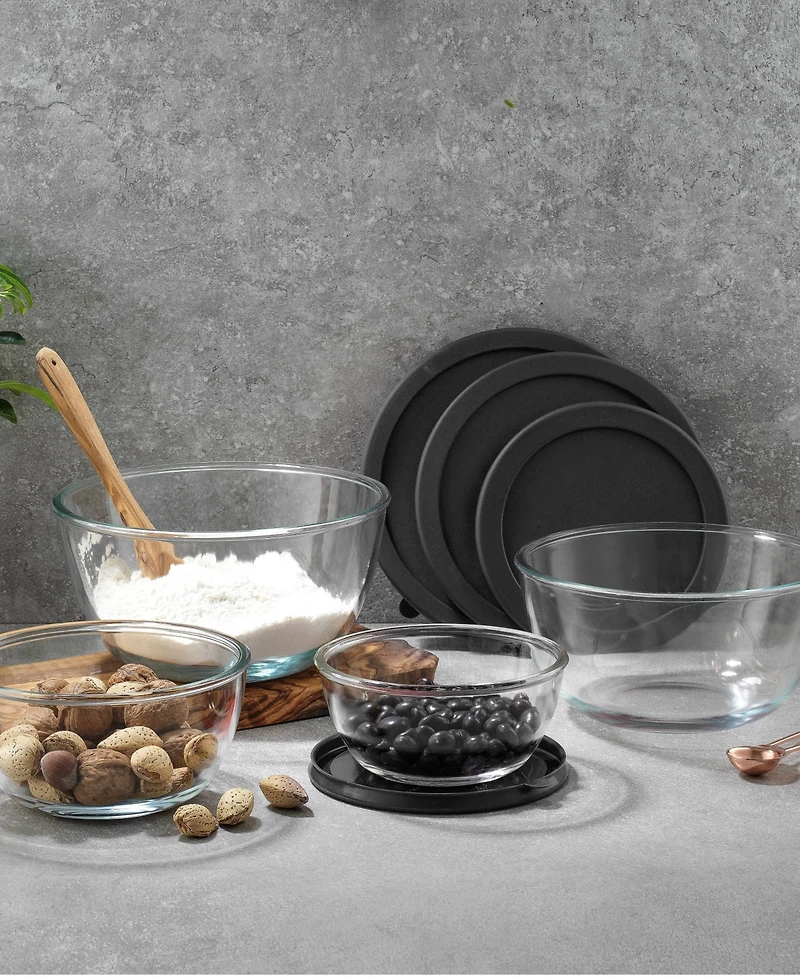 JoyJolt Joyful 4 Piece Glass Mixing Bowls with Lids Set