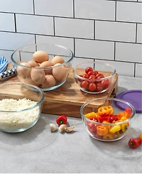 JoyJolt Joyful 4 Piece Glass Mixing Bowls with Lids Set