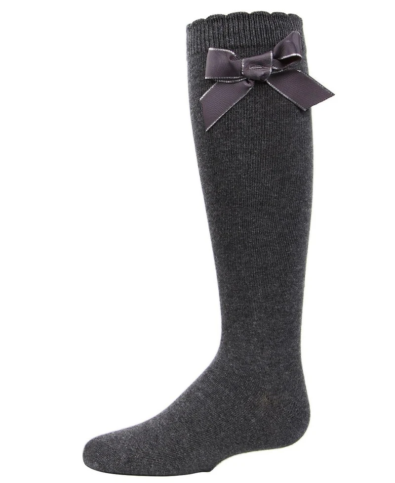 MeMoi Little Girls Sweet Bow Cotton Blend Knee High Socks