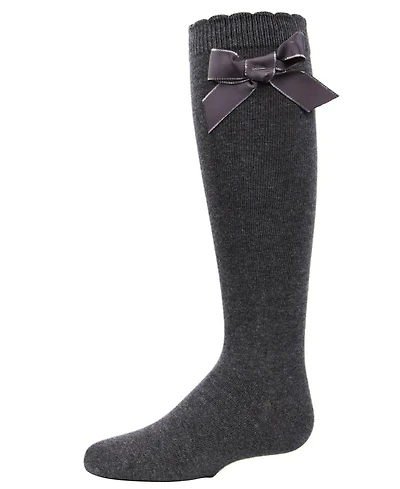 MeMoi Little Girls Sweet Bow Cotton Blend Knee High Socks