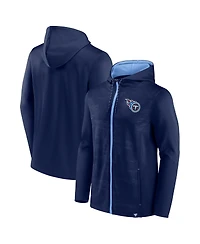 Men's Fanatics Navy, Light Blue Tennessee Titans Ball Carrier Full-Zip Hoodie