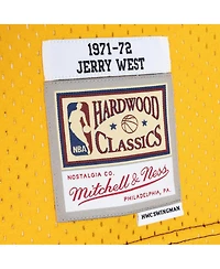 Men's Mitchell & Ness Jerry West Purple, Gold Los Angeles Lakers Hardwood Classics 1971-72 Split Swingman Jersey