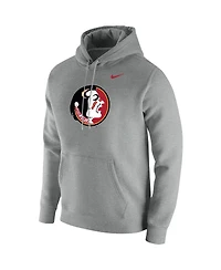 Men's Nike Heathered Gray Florida State Seminoles Vintage-Like School Logo Pullover Hoodie