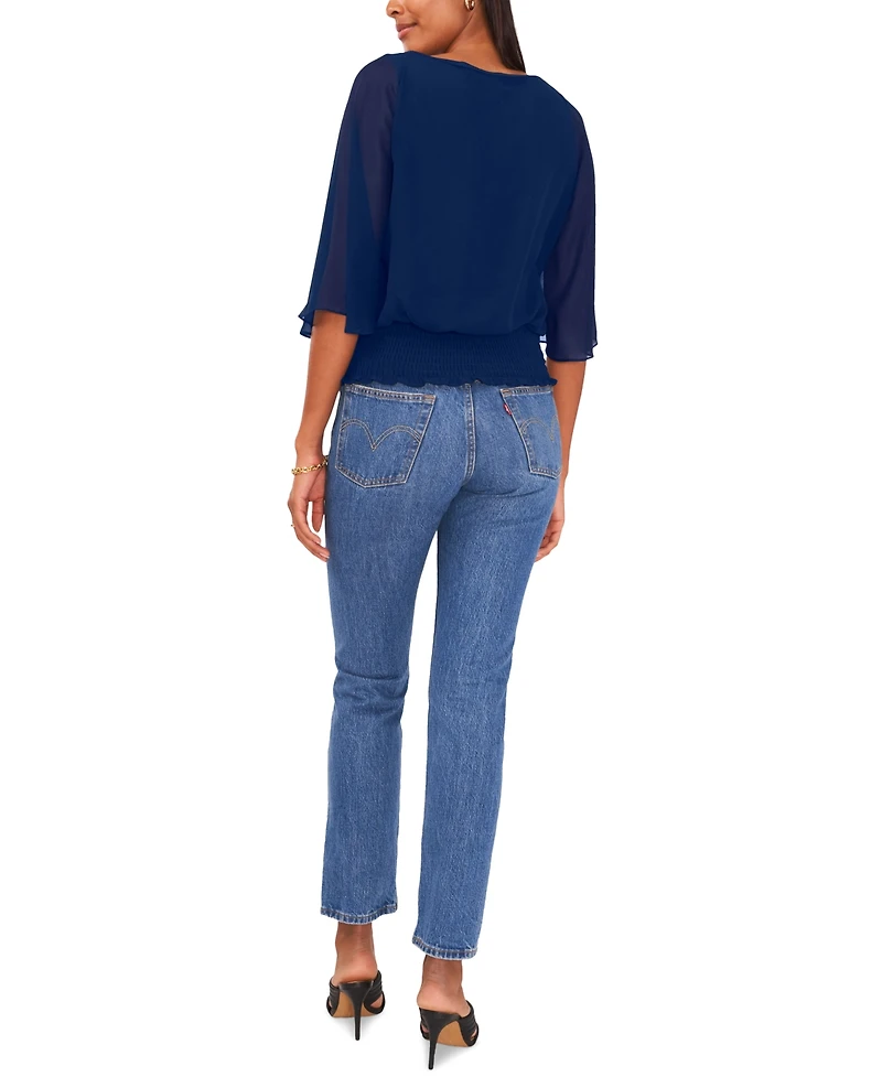 Sam & Jess Women's Smocked-Waist Top