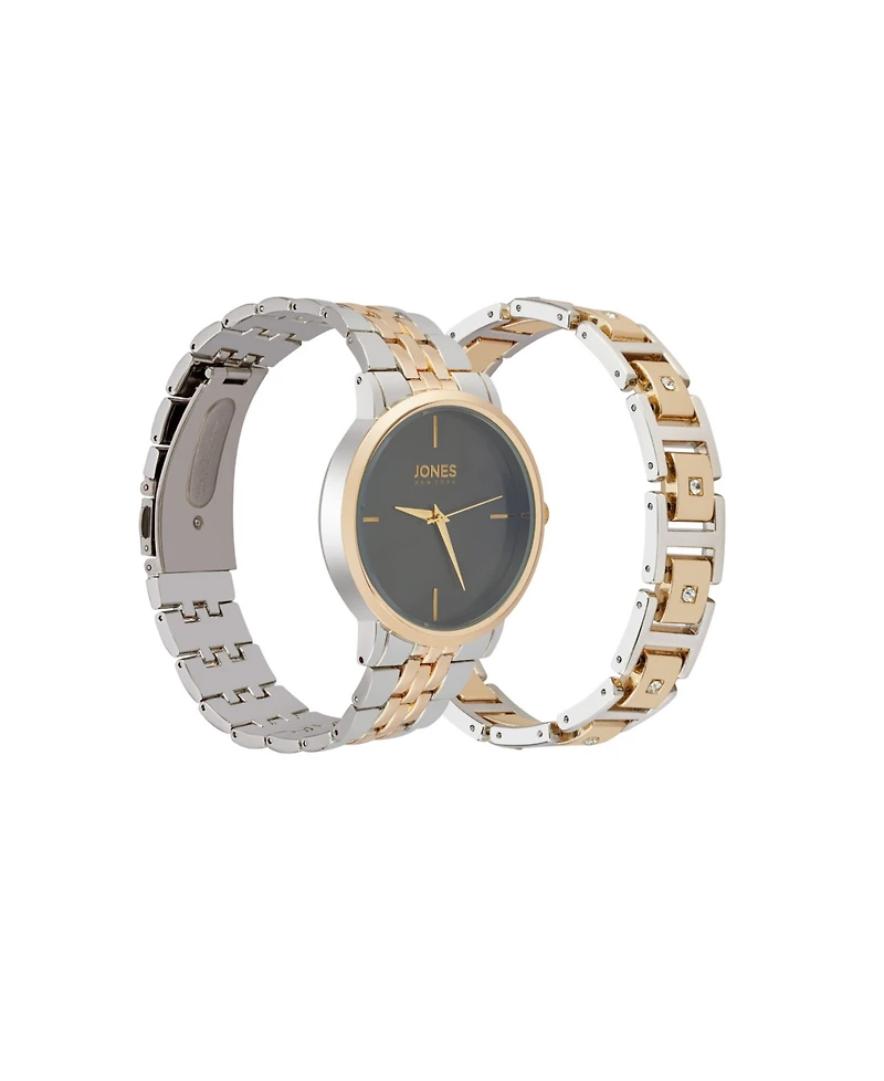 Jones New York Men's Analog Two Tone Metal Alloy Bracelet Watch