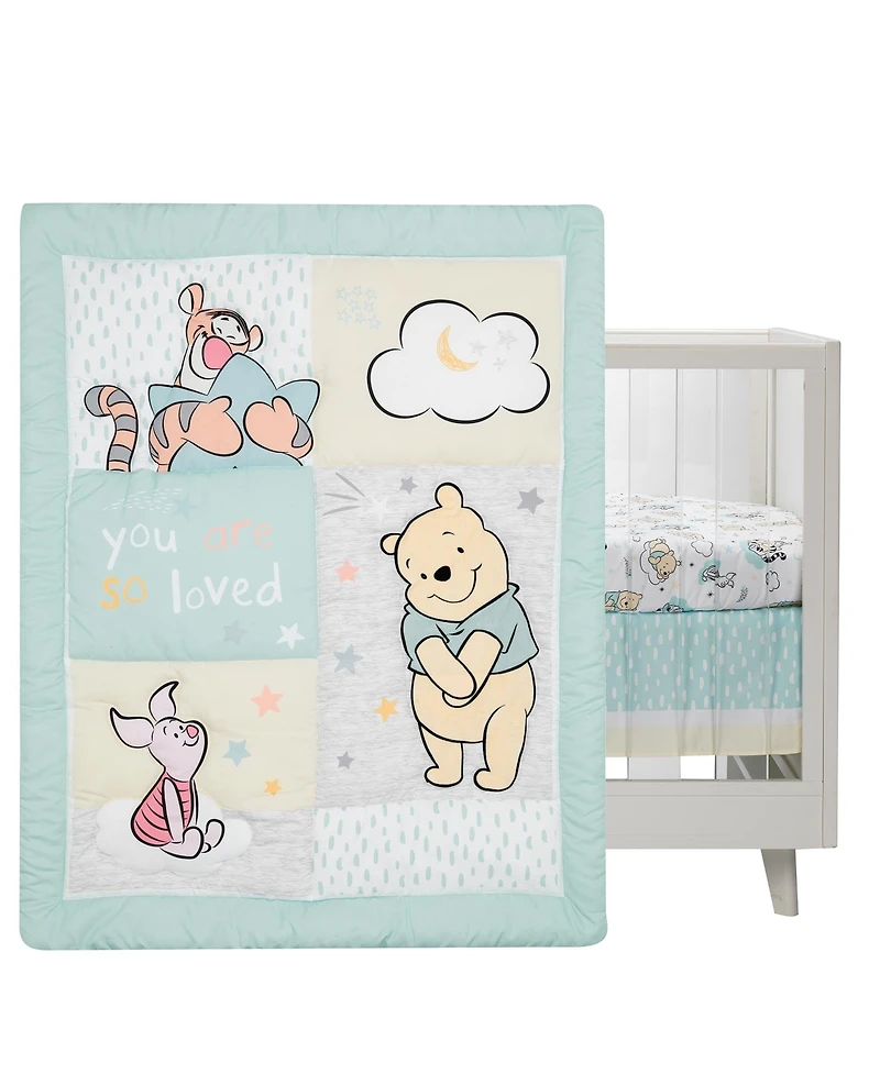 Lambs & Ivy Disney Baby Winnie the Pooh Hugs 3-Piece Nursery Crib Bedding Set